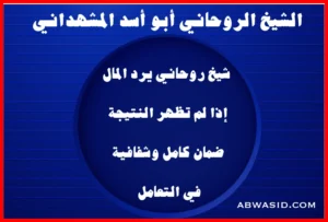 شيخ روحاني صادق يرد المال إذا لم تظهر النتيجة، ضمان كامل وشفافية في التعامل، الشيخ أبو أسد المشهداني، abwasid.com